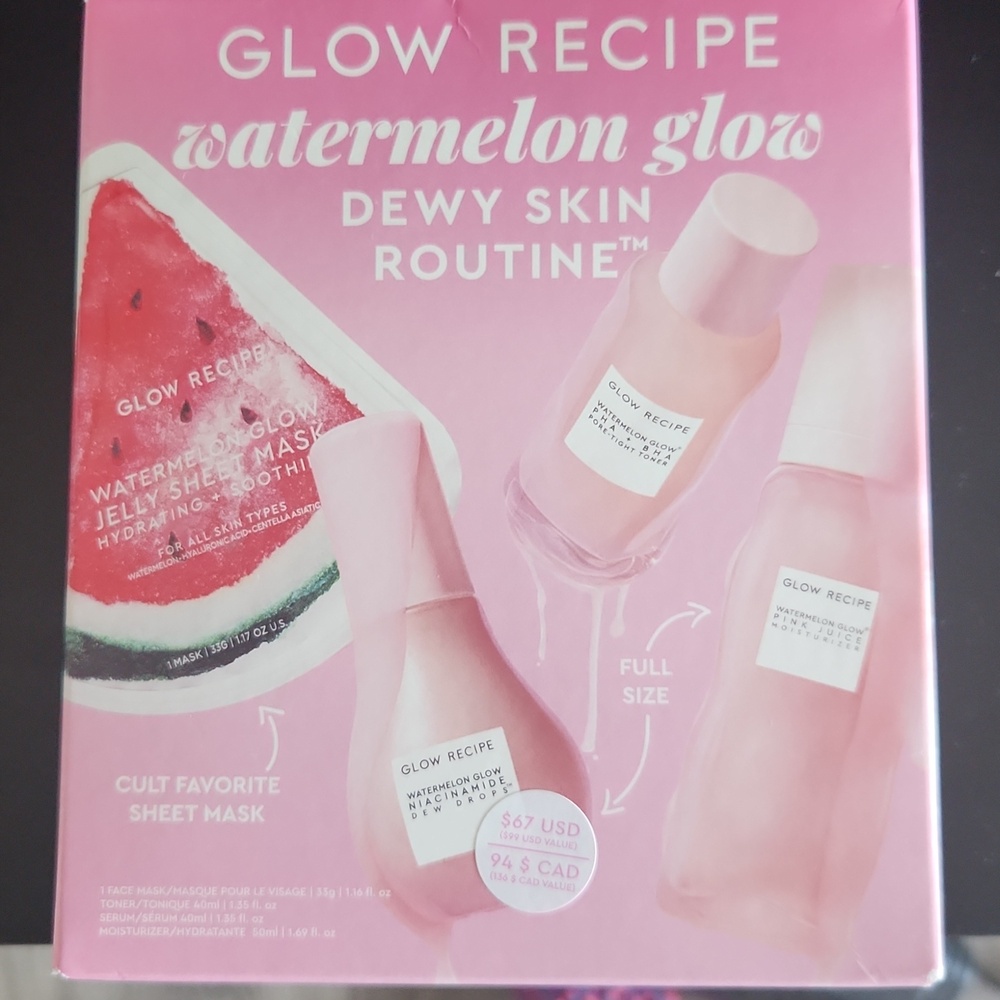 NEW IN BOX Glow Recipe Watermelon Glow Skincare Set — Pink Packaging